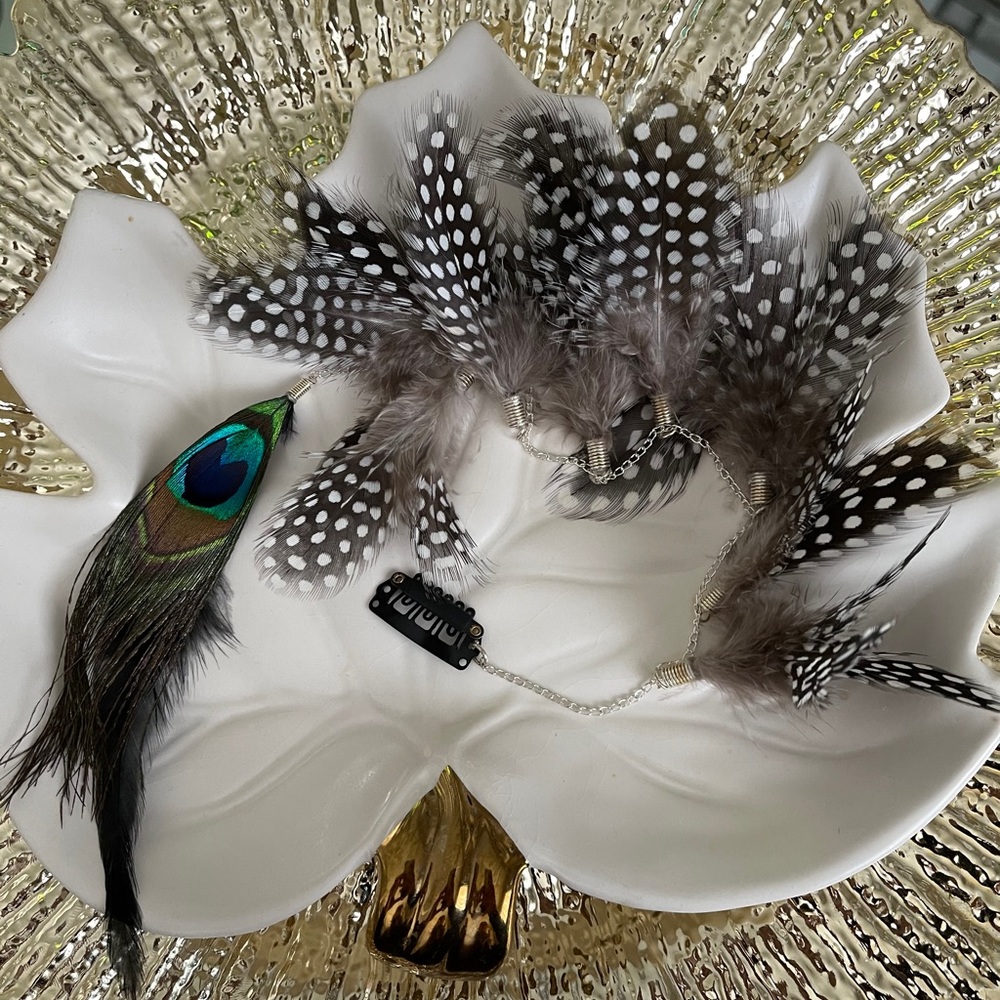 Clip in Feather Hair Decor -Clip in Hair Extension